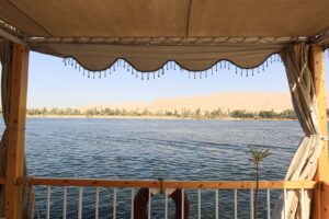 Nile sceneary from Dahabiya sundeck