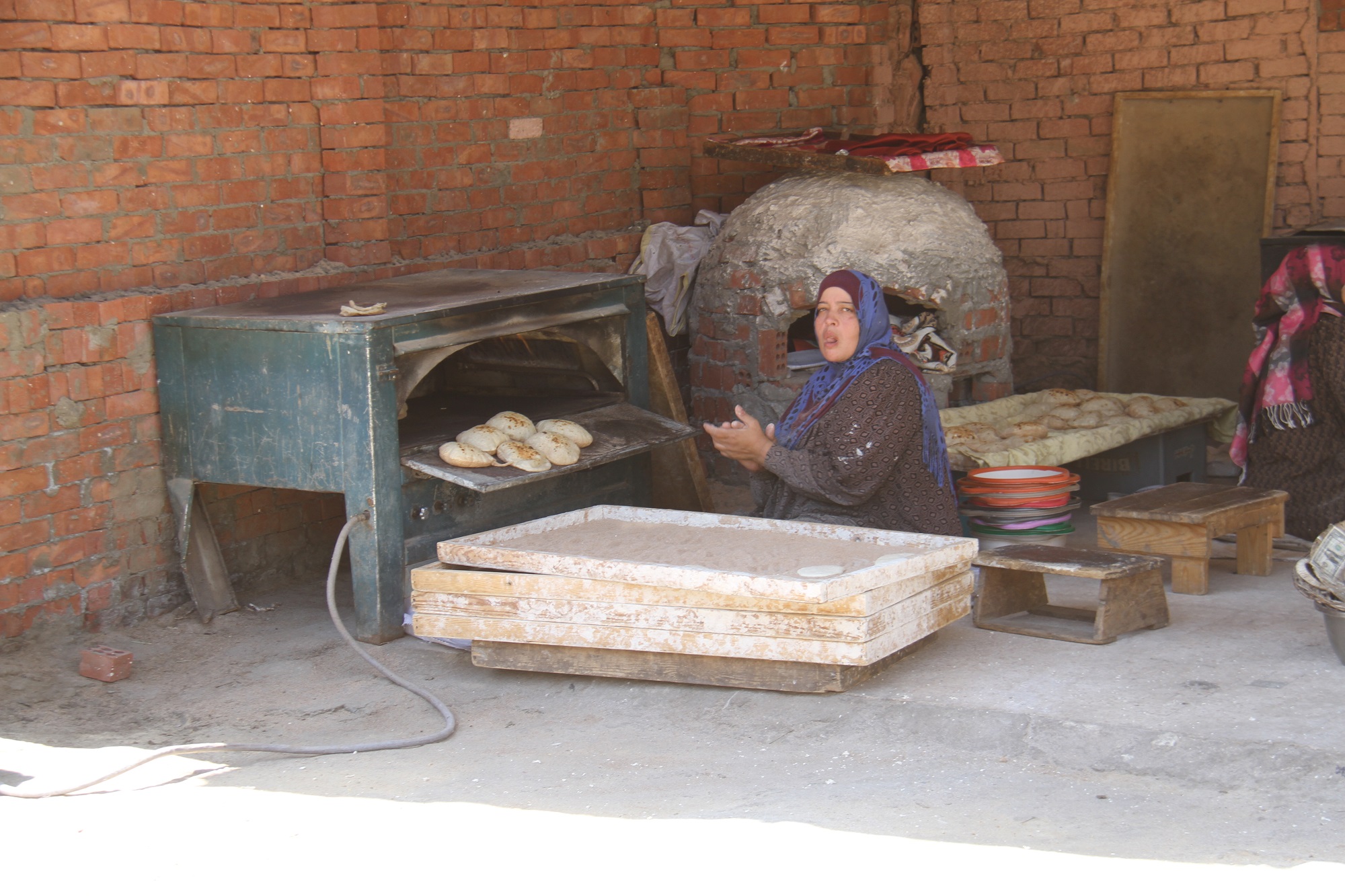 Hornear pan, Restaurante de Saqqara.